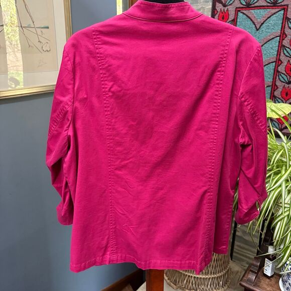 Vintage Coldwater Creek Deep Fuchsia Blazer with Oversized Buttons size 18 - Picture 5 of 8